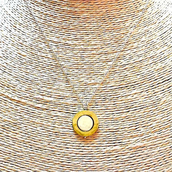 Silpada Silver Gold Two Tone Two-Sided Convertible 4-Way Pendant Necklace N3432 - Picture 10 of 15